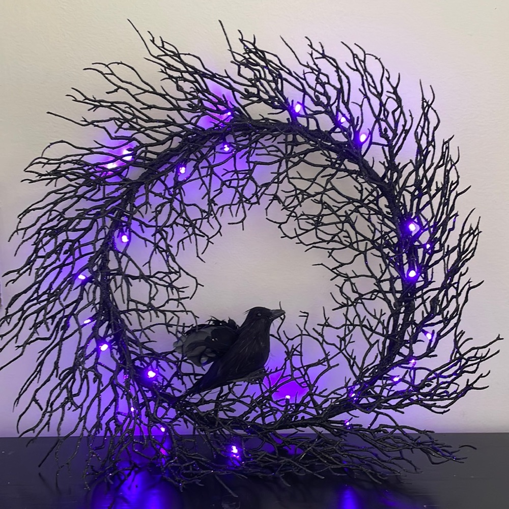 Black Sparkling Halloween Wreath